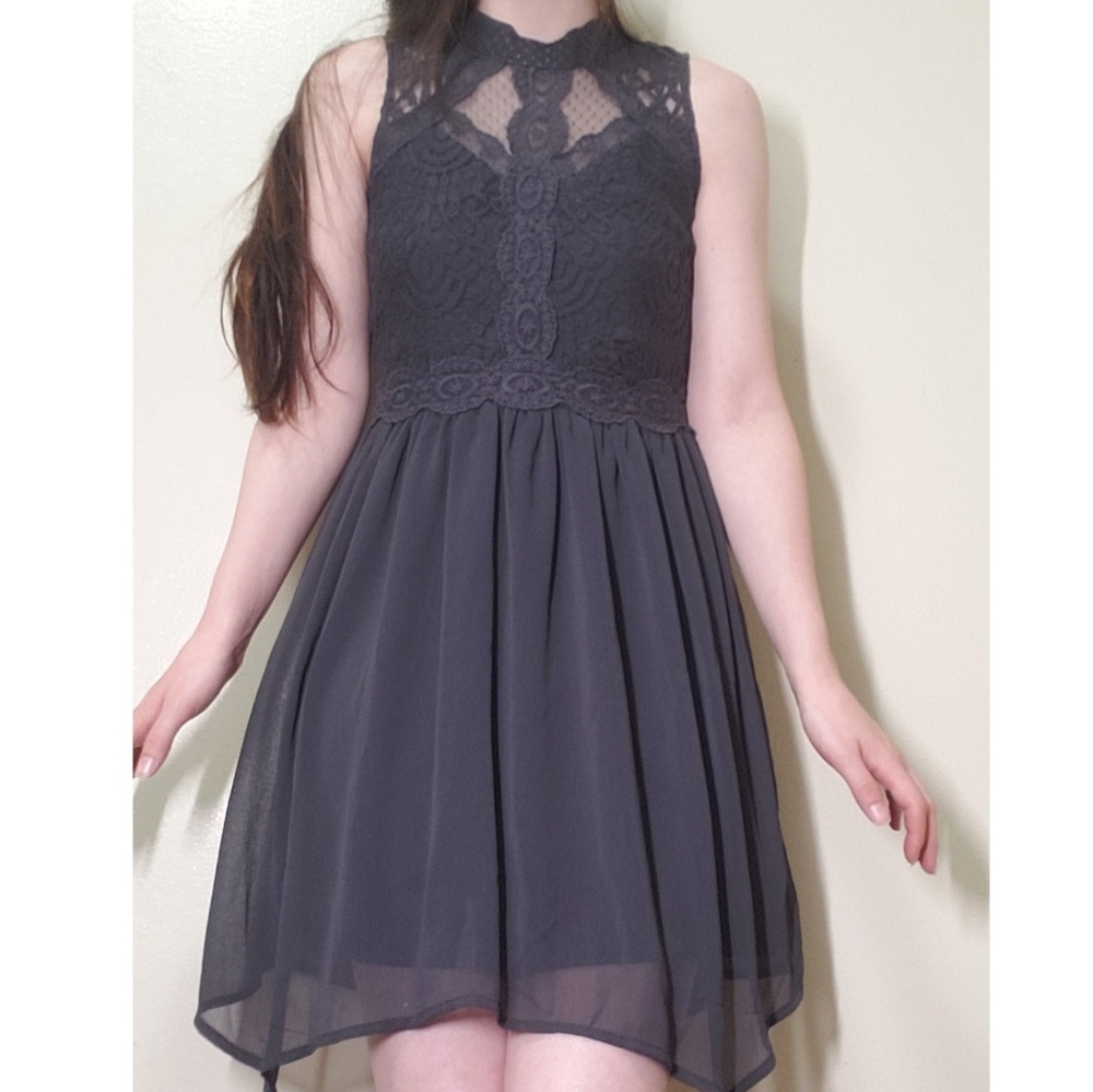 High collared dress.